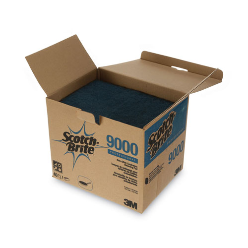 Scotch Brite® All-Purpose Scouring Pad 9000, 4 x 5.25, Blue, 40/Carton