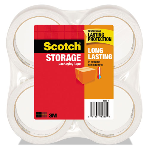 Scotch™ Storage Tape, 3" Core, 1.88" x 54.6 yds, Clear, 4/Pack