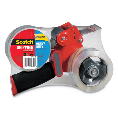 Scotch™ Packaging Tape Dispenser with Two Rolls of Tape, 3" Core, For Rolls Up to 2" x 60 yds, Red