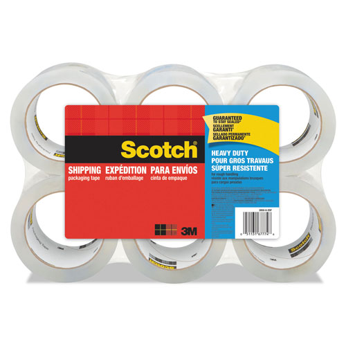 Scotch™ 3850 Heavy-Duty Packaging Tape, 3" Core, 1.88" x 54.6 yds, Clear, 6/Pack