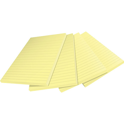 Post-it® 100% Recycled Paper Super Sticky Notes, Ruled, 4
