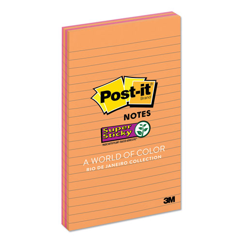 Post-it® Pads in Energy Boost Collection Colors, Note Ruled, 5