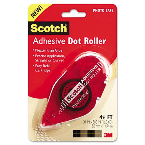  Dotted Refillable Adhesive Roller - Dot Tape Runner - 49  Feet