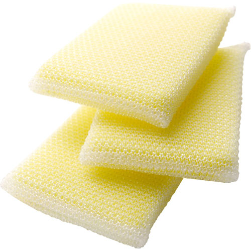 Scotch Brite® Dobie All-Purpose Cleaning Pad, 4.3 x 2.6, 0.5" Thick, Yellow, 3/Pack