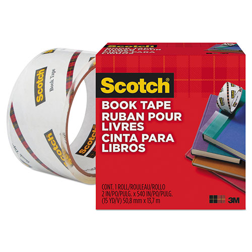 Scotch™ Book Tape, 3" Core, 2" x 15 yds, Clear