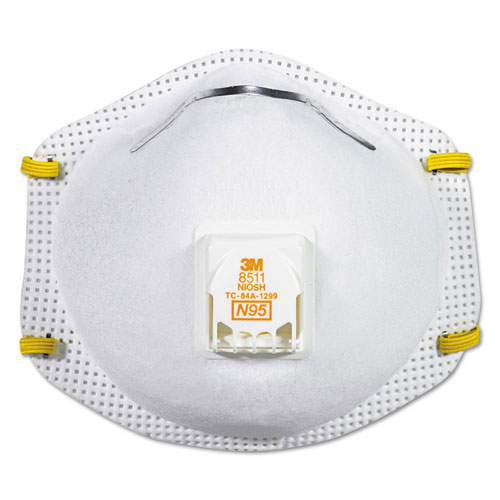 3M Particulate Respirator w/Cool Flow Exhalation Valve, 10 Masks/Box