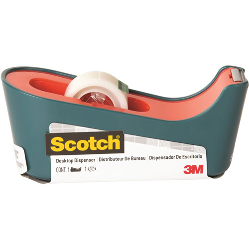 Scotch™ Desktop Tape Dispenser - 1" Core - Non-skid Base, Weighted Base - Sea Green