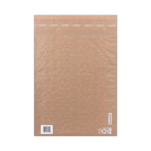 Scotch™ Curbside Recyclable Padded Mailer, #6, Self-Adhesive Closure, Interior Dimensions: 12.9” x 17.8”, Natural Kraft, 50/Carton