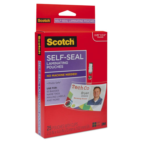Scotch™ Self-Sealing Laminating Pouches, 12.5 mil, 2.31