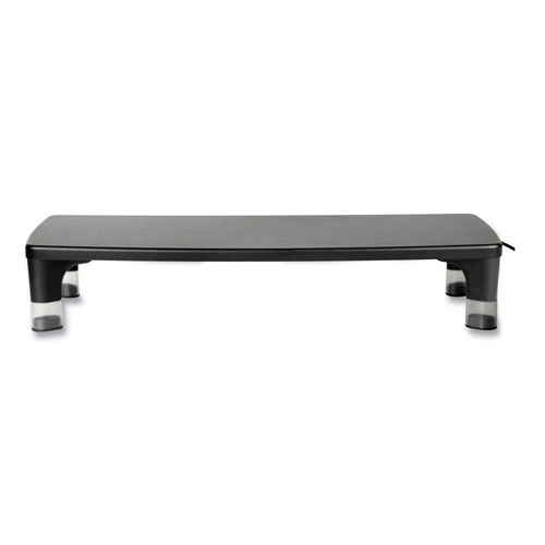 3M Monitor Stand MS100B, 21.6 x 9.4 x 2.7 to 3.9, Black/Clear, Supports 33 lb