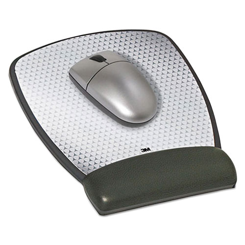 3M Antimicrobial Gel Compact Mouse Pad with Wrist Rest, 8.6 x 6.75, Black
