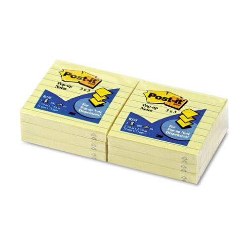 Post-it® Original Canary Yellow Pop-up Refill, Note Ruled, 3