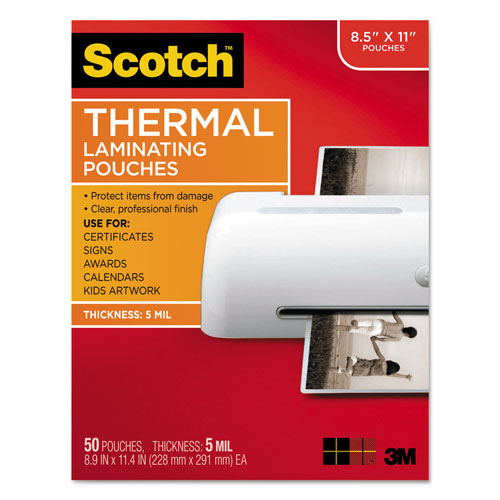 Scotch™ Laminating Pouches, 5 mil, 9" x 11.5", Gloss Clear, 50/Pack