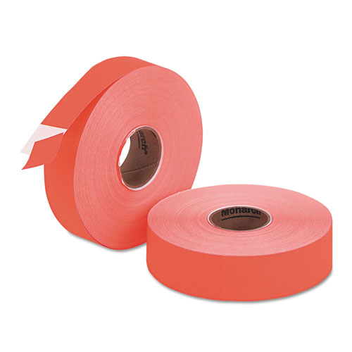 Riverside Paper Easy-Load Two-Line Labels for Pricemarker 1136, 0.63 x 0.88, Fluorescent Red, 1,750/Roll, 2 Rolls/Pack
