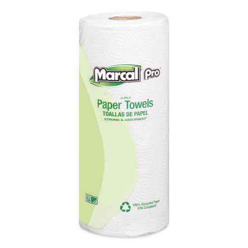 Marcal 100% Premium Recycled Perforated Towels, 11 x 9, White, 70/Roll, 15 Rolls/Carton