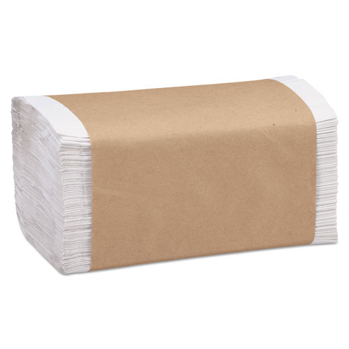 Marcal 100% Recycled Folded Paper Towels, 1-Ply, 8.62 x 10 1/4, White, 334/PK, 12PK/CT