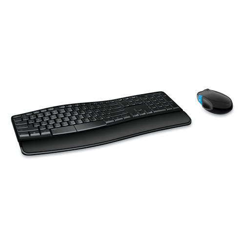Microsoft Sculpt Comfort Desktop Wireless Keyboard and Mouse Combo, 2.4 GHz Frequency, Black