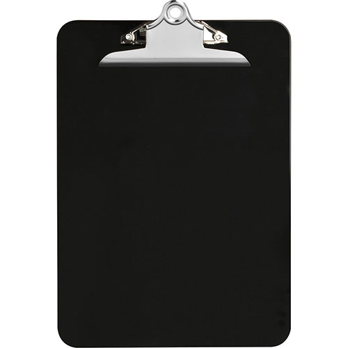 Nature Saver Plastic Clipboard, 1" Cap, 8 1/2"x12", Black