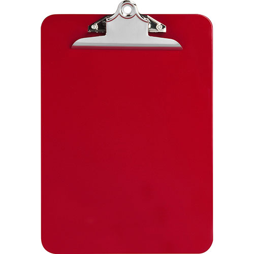 Nature Saver Plastic Clipboard, 1" Cap, 8 1/2"x12", Red