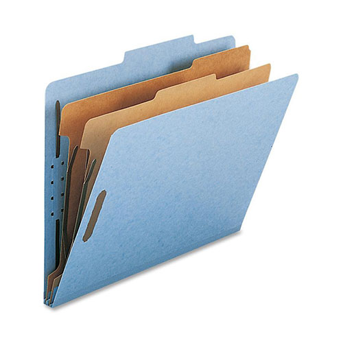 Nature Saver Classification Folders, w/ Fasteners, 2 Dividers, Letter, 10/Box, Beige
