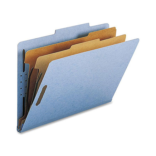 Nature Saver Classification Folders, w/ Fasteners, 2 Dividers, Legal, 10/Box, Beige
