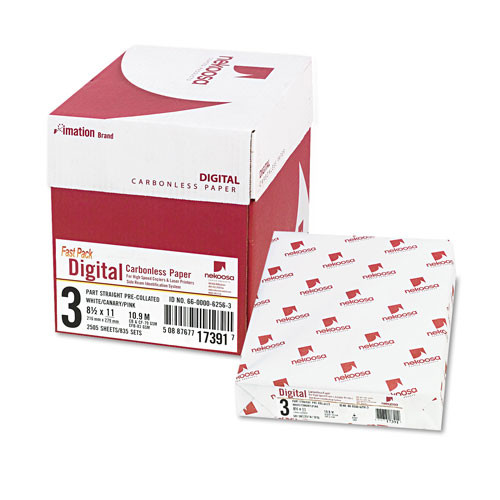 Nekoosa Coated Products Fast Pack Digital Carbonless Paper, 8-1/2 x 11, White/Canary/Pink, 2500/Carton