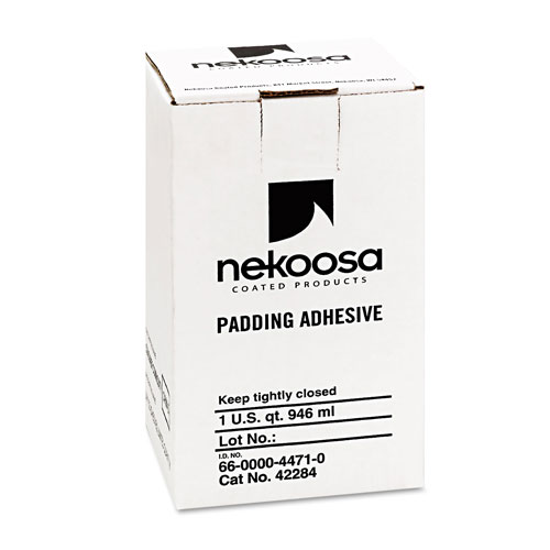 Nekoosa Coated Products Fan-Out Padding Adhesive, 32 oz, Dries Clear