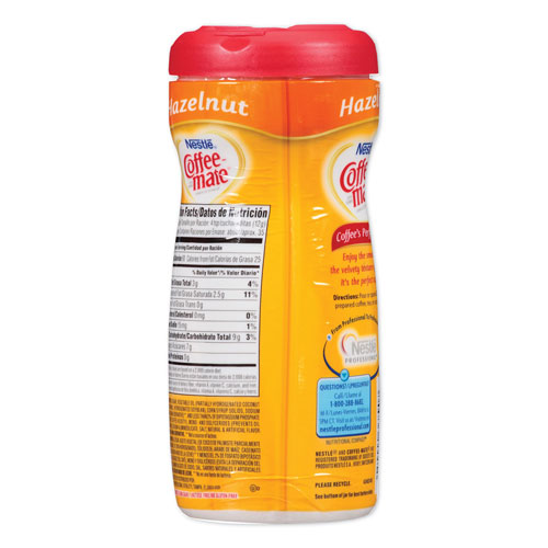 Coffee-Mate® Non-Dairy Powdered Creamer, Hazelnut, 15 oz Canister, 12/Carton