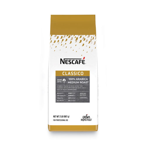 Nescafe Classico 100% Arabica Roast Ground Coffee, Medium Blend, 2 lb Bag, 6/Carton
