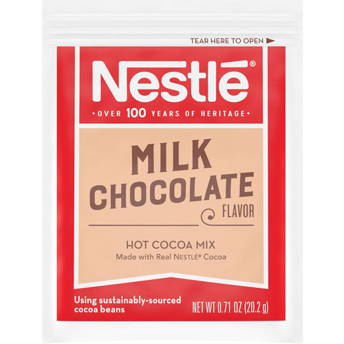 Nestle Milk Chocolate Single-Serve Hot Chocolate Packets, Cocoa, Chocolate, 0.71 oz, 60/Box