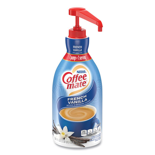 Coffee-Mate® Liquid Coffee Creamer, French Vanilla, 1.5 Liter Pump Bottle, 2/Carton