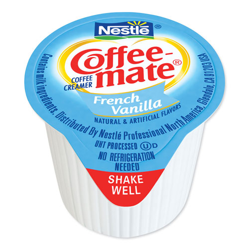 Coffee-Mate® Liquid Coffee Creamer, French Vanilla, 0.38 oz Mini Cups, 180/Carton