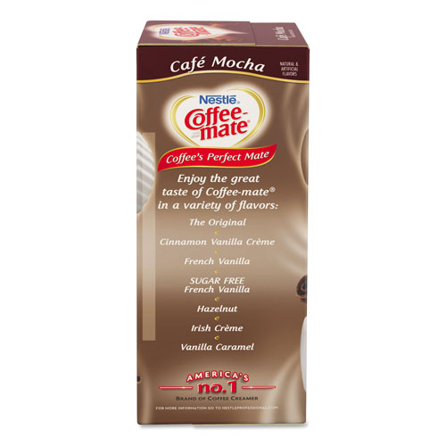 Coffee-Mate® Liquid Coffee Creamer, Cafe Mocha, 0.38 oz Mini Cups, 50/Box, 4 Boxes/Carton, 200 Total/Carton
