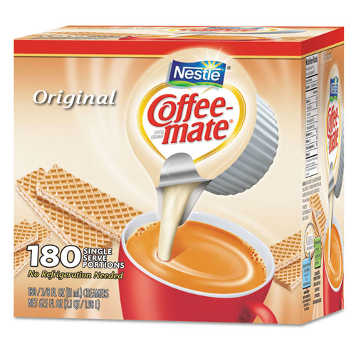 Coffee-Mate® Liquid Coffee Creamer, Original, 0.38 oz Mini Cups, 180/Carton