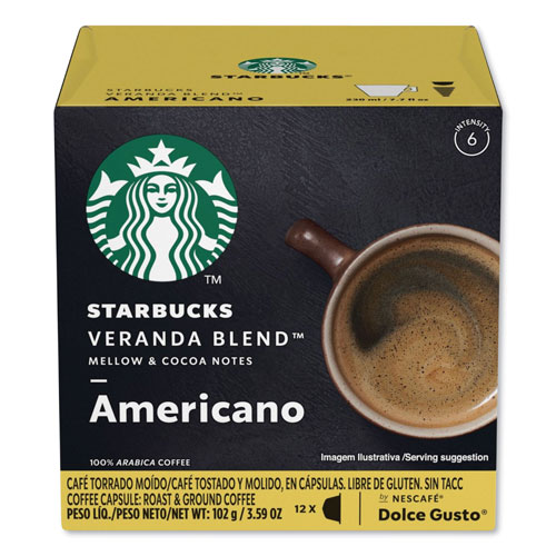 Nescafe Starbucks Coffee Capsules, Veranda Blend, 12/Box