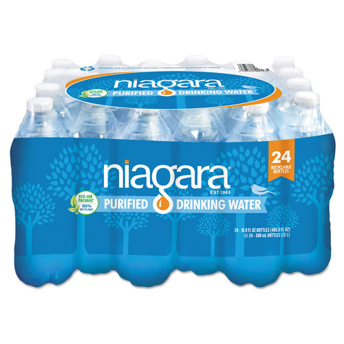 Niagara Purified Drinking Water, 16.9 oz Bottle, 24/Pack, 2016/Pallet