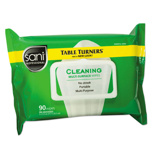 Nice-Pak Multi-Surface Cleaning Wipes, 11 1/2 x 7, White, 90 Wipes/Pack, 12 Packs/Carton