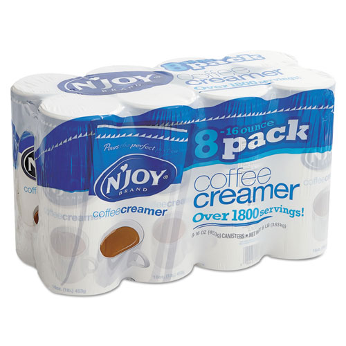 N'Joy Non-Dairy Coffee Creamer, 16 oz Canister, 8/Carton