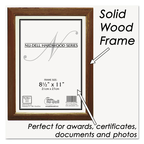 Nudell Plastics Solid Oak Hardwood Frame, 8-1/2 x 11, Walnut Finish