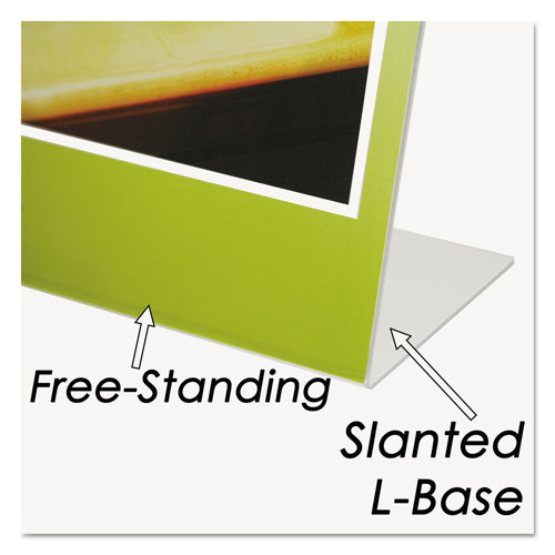 Nudell Plastics Clear Plastic Sign Holder, Stand-Up, Slanted, 8 1/2 x 11