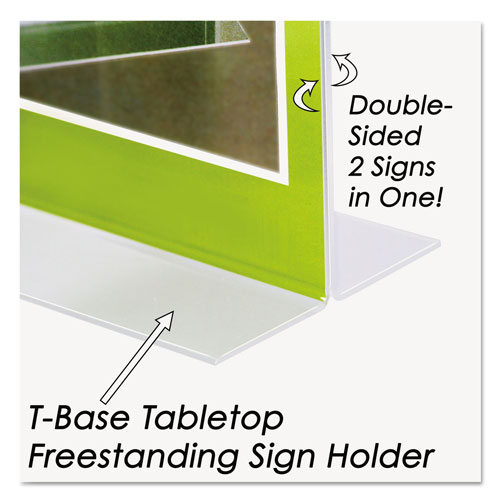 Nudell Plastics Clear Plastic Sign Holder, Stand-Up, 8 1/2 x 11