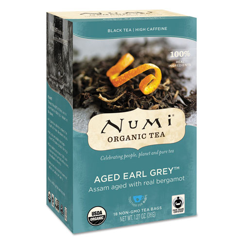 Numi Organic Teas and Teasans, 1.27 oz, Aged Earl Grey, 18/Box
