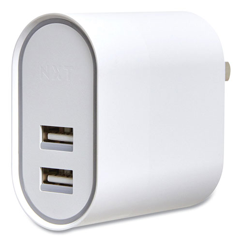 NXT Technologies™ Wall Charger, Two USB-A Ports, White