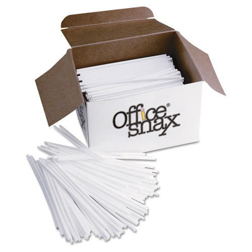 Ragold/Office Snax Plastic Stir Sticks, 5", Plastic, White, 1000/Box