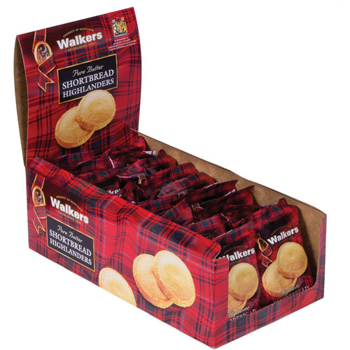 Walkers Shortbread Highlander Cookies, 1.4oz, 2 Pack, 12 Packs/Box