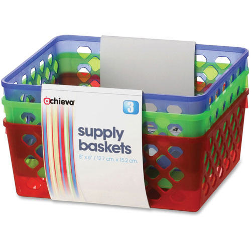 Officemate Supply Baskets, 5" x 6", 3/PK, Ast