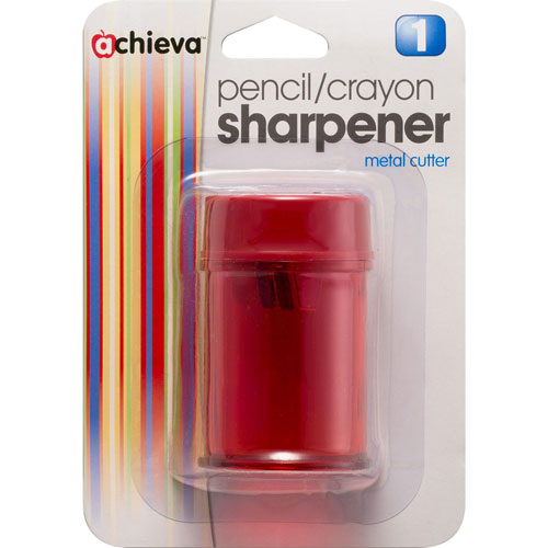 Officemate Pencil/Crayon Sharpener, Twin, Red
