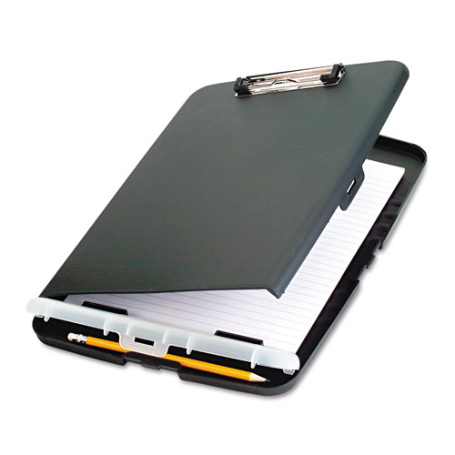 Officemate Low Profile Storage Clipboard, 1/2" Capacity, Holds 9w x 12h, Charcoal