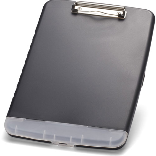 Officemate Officemate Slim Clipboard Storage Box w/Low Profile Clip, Charcoal (83308) - 0.50