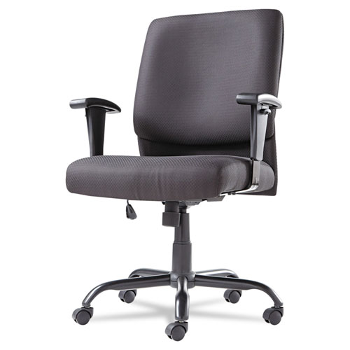 OIF Big and Tall Swivel/Tilt Mid-Back Chair, Supports up to 450 lbs., Black Seat/Black Back, Black Base